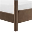 Bowery Hill Contemporary Brown Velvet Upholstered King Canopy Bed