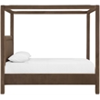 Bowery Hill Contemporary Brown Velvet Upholstered Queen Canopy Bed