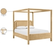 Bowery Hill Contemporary Camel Velvet Upholstered Full Canopy Bed