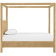 Bowery Hill Contemporary Camel Velvet Upholstered Full Canopy Bed