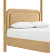 Bowery Hill Contemporary Camel Velvet Upholstered Full Canopy Bed