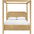 Bowery Hill Contemporary Camel Velvet Upholstered Queen Canopy Bed