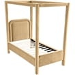 Bowery Hill Contemporary Camel Velvet Upholstered Twin Canopy Bed