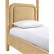 Bowery Hill Contemporary Camel Velvet Upholstered Twin Canopy Bed