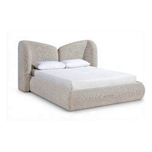 Bowery Hill Contemporary Beige Chenille Fabric Upholstered King Bed