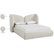Bowery Hill Contemporary Cream Chenille Fabric Upholstered Full Bed