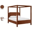 Bowery Hill Contemporary Cognac Velvet Upholstered Queen Bed