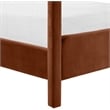 Bowery Hill Contemporary Cognac Velvet Upholstered Queen Bed
