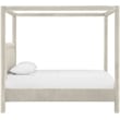 Bowery Hill Contemporary Cream Velvet Upholstered Full Canopy Bed