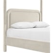 Bowery Hill Contemporary Cream Velvet Upholstered Full Canopy Bed