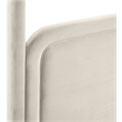 Bowery Hill Contemporary Cream Velvet Upholstered Queen Canopy Bed