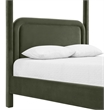 Bowery Hill Contemporary Green Velvet Upholstered Full Canopy Bed