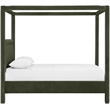 Bowery Hill Contemporary Green Velvet Upholstered King Canopy Bed