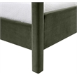 Bowery Hill Contemporary Green Velvet Upholstered Twin Canopy Bed