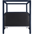 Bowery Hill Contemporary Navy Velvet Upholstered Queen Canopy Bed