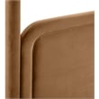 Bowery Hill Contemporary Saddle Velvet Upholstered Full Canopy Bed