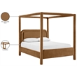 Bowery Hill Contemporary Saddle Velvet Upholstered Queen Bed