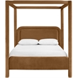 Bowery Hill Contemporary Saddle Velvet Upholstered Queen Bed