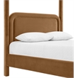 Bowery Hill Contemporary Saddle Velvet Upholstered Queen Bed