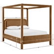 Bowery Hill Contemporary Saddle Velvet Upholstered Queen Bed