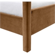 Bowery Hill Contemporary Saddle Velvet Upholstered Twin Canopy Bed