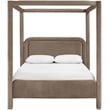 Bowery Hill Contemporary Taupe Velvet Upholstered King Canopy Bed