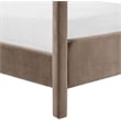 Bowery Hill Contemporary Taupe Velvet Upholstered King Canopy Bed