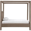 Bowery Hill Contemporary Taupe Velvet Upholstered Twin Canopy Bed