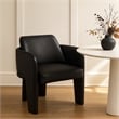Bowery Hill Contemporary Black Vegan Leather Upholstered Dining Chair