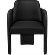 Bowery Hill Contemporary Black Vegan Leather Upholstered Dining Chair