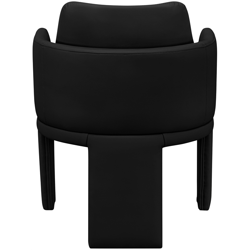 Bowery Hill Contemporary Black Vegan Leather Upholstered Dining Chair