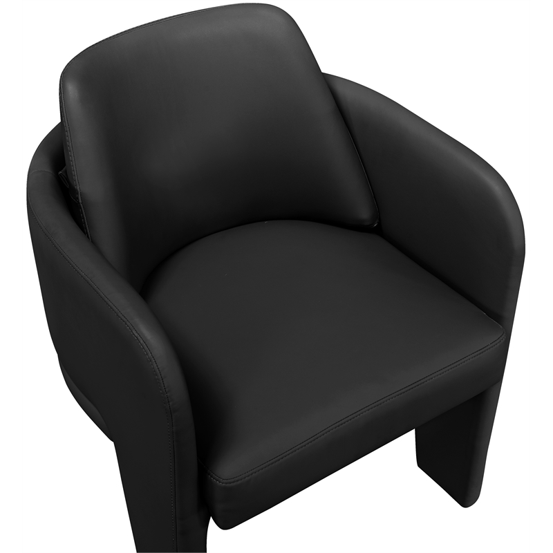 Bowery Hill Contemporary Black Vegan Leather Upholstered Dining Chair