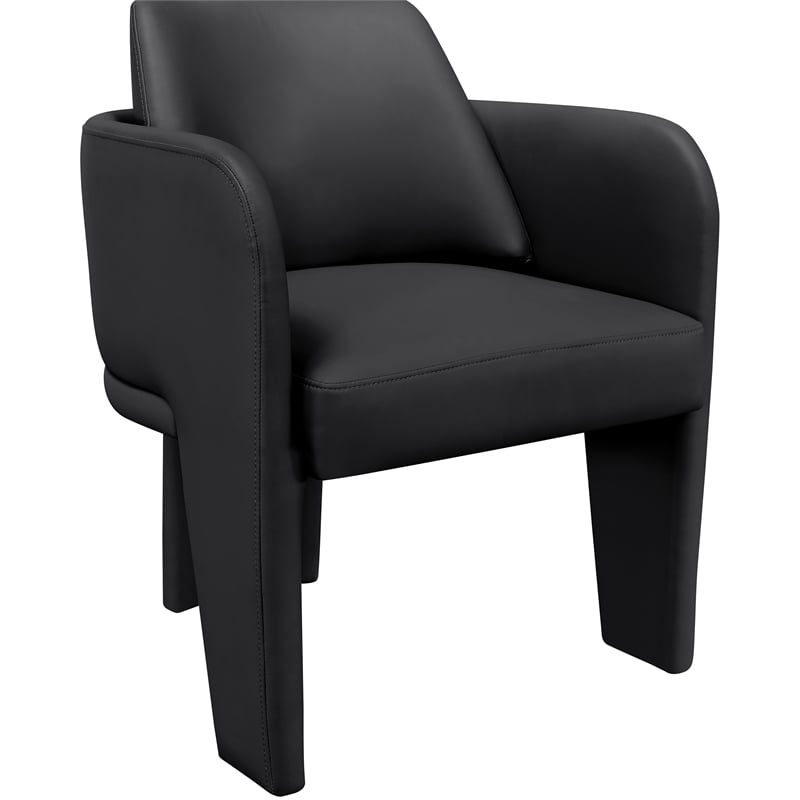 Bowery Hill Contemporary Black Vegan Leather Upholstered Dining Chair