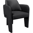 Bowery Hill Contemporary Black Vegan Leather Upholstered Dining Chair