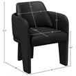 Bowery Hill Contemporary Black Vegan Leather Upholstered Dining Chair