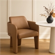 Bowery Hill Contemporary Cognac Vegan Leather Upholstered Dining Chair