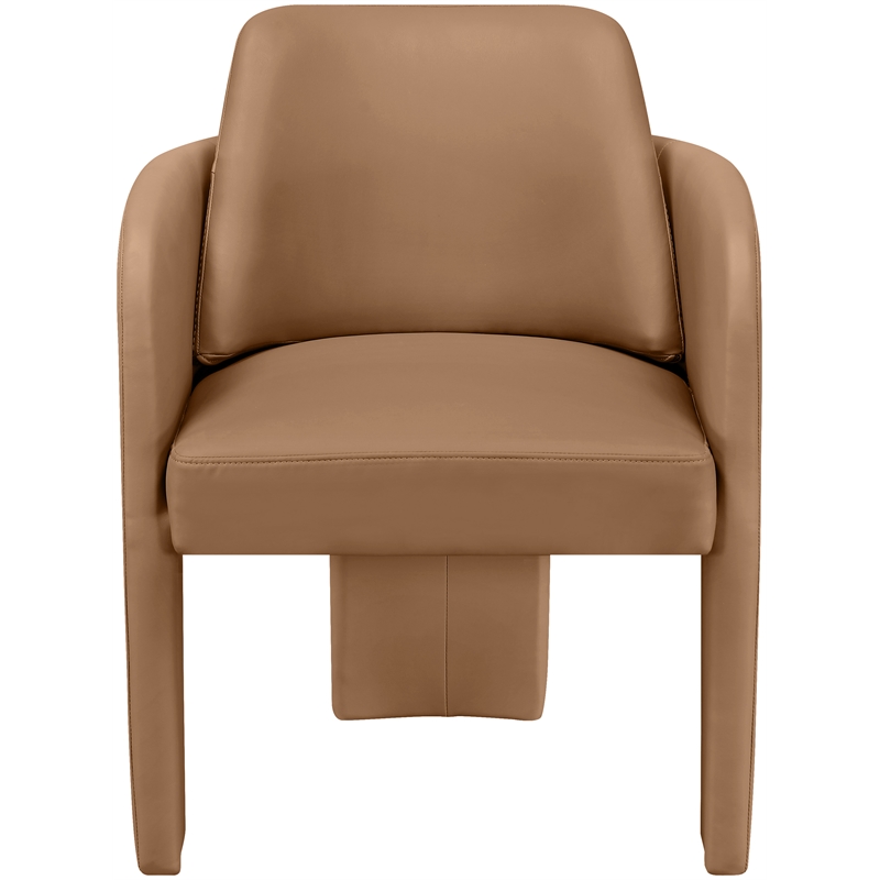 Bowery Hill Contemporary Cognac Vegan Leather Upholstered Dining Chair