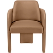 Bowery Hill Contemporary Cognac Vegan Leather Upholstered Dining Chair