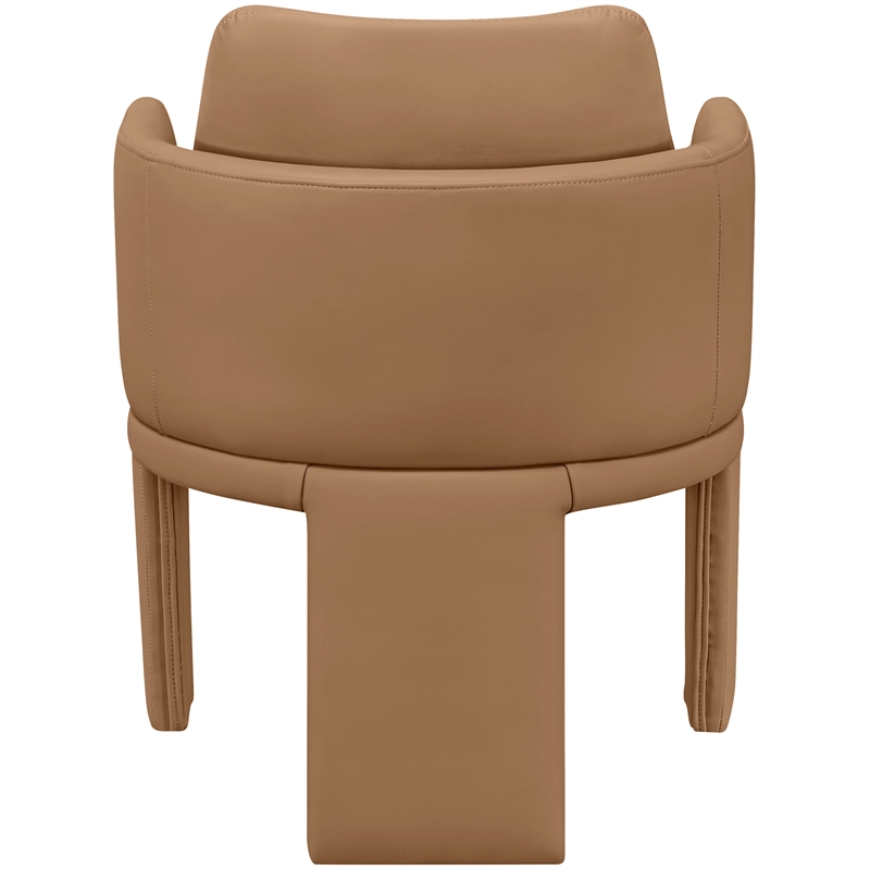 Bowery Hill Contemporary Cognac Vegan Leather Upholstered Dining Chair