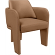 Bowery Hill Contemporary Cognac Vegan Leather Upholstered Dining Chair