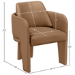Bowery Hill Contemporary Cognac Vegan Leather Upholstered Dining Chair