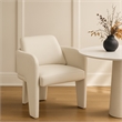 Bowery Hill Contemporary Cream Vegan Leather Upholstered Dining Chair