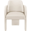 Bowery Hill Contemporary Cream Vegan Leather Upholstered Dining Chair