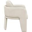 Bowery Hill Contemporary Cream Vegan Leather Upholstered Dining Chair