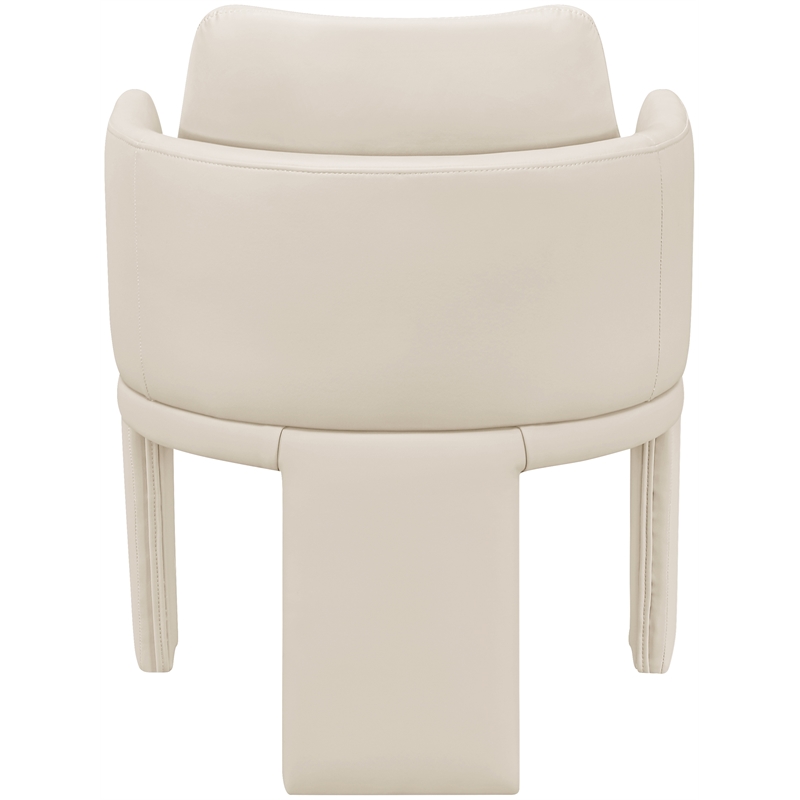 Bowery Hill Contemporary Cream Vegan Leather Upholstered Dining Chair