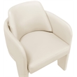 Bowery Hill Contemporary Cream Vegan Leather Upholstered Dining Chair