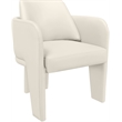 Bowery Hill Contemporary Cream Vegan Leather Upholstered Dining Chair