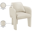 Bowery Hill Contemporary Cream Vegan Leather Upholstered Dining Chair