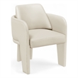 Bowery Hill Contemporary Cream Vegan Leather Upholstered Dining Chair