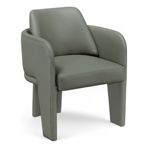 Bowery Hill Contemporary Olive Vegan Leather Upholstered Dining Chair